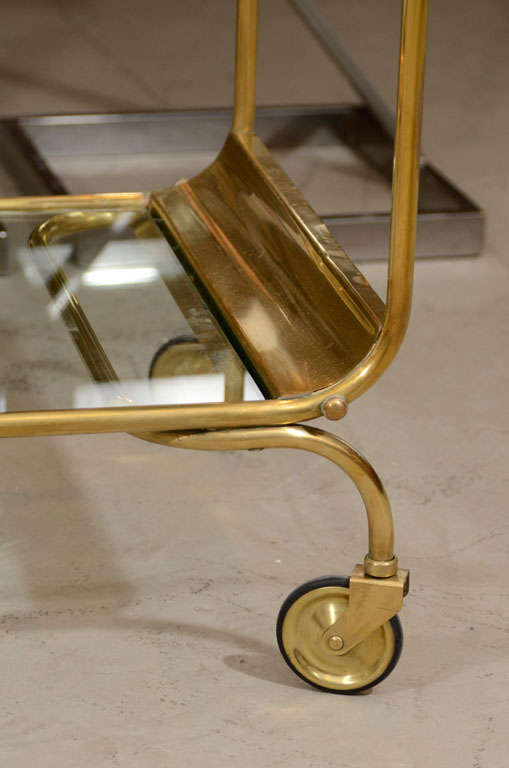 Glass Italian Brass Bar Cart