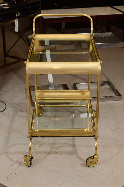 Italian Brass Bar Cart 1