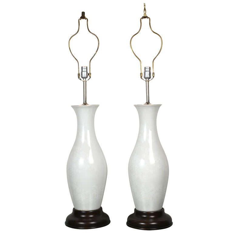 Pair of Blanc De Chine Table Lamps For Sale