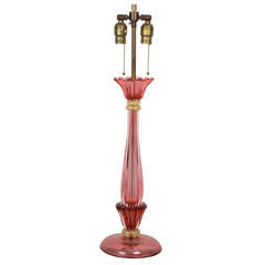 Red Glass Table Lamp