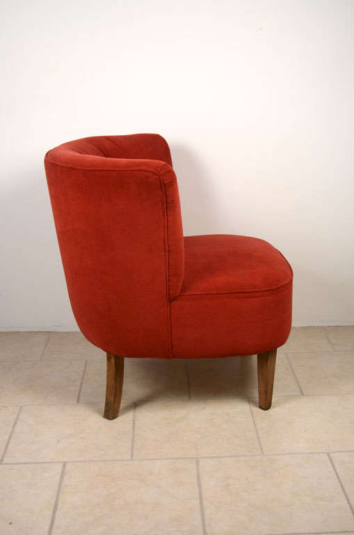 Pair of Red Slipper Chairs In Good Condition In Isle sur la Sorgue, Provence