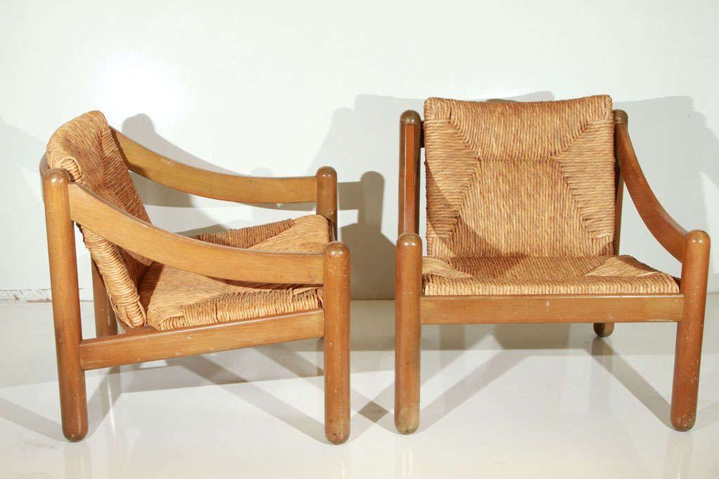 Italian Vico Magistretti for Cassina “Carimate” Lounge Chairs