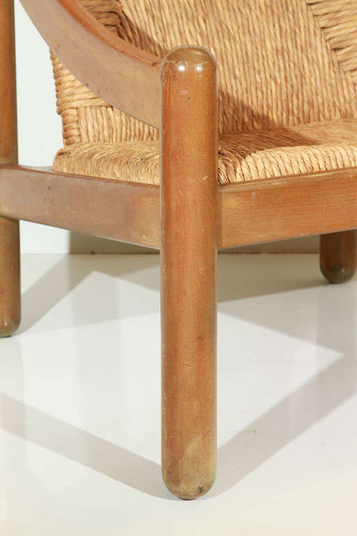 Fruitwood Vico Magistretti for Cassina “Carimate” Lounge Chairs