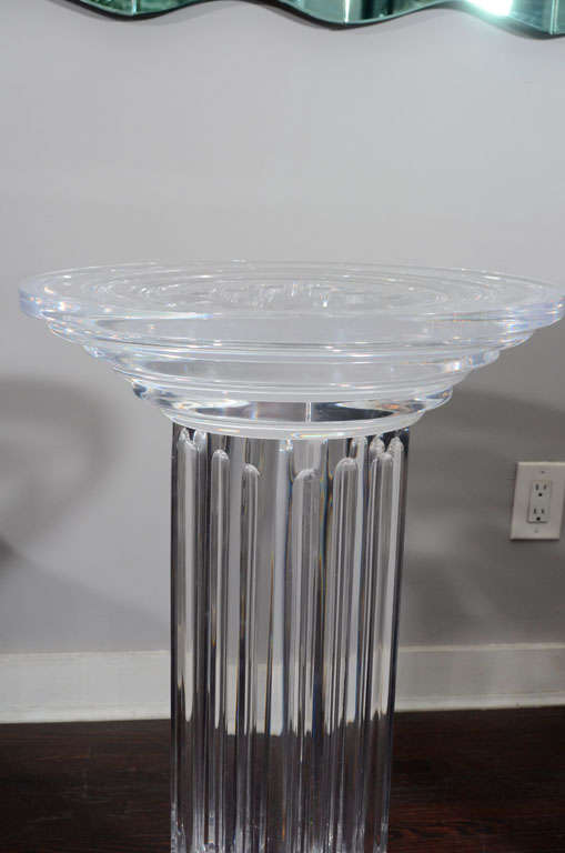 Late 20th Century Lucite Pedestal Table