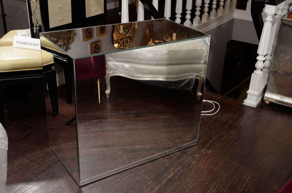 Custom Mirrored Vanity with Glass Baguette Hardware 3
