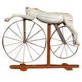 Antique Wooden Horse on Wheels