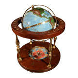 Monumental Lucite Globe, Mahogany and Brass Mounts