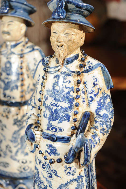 Set of Blue & White Chinese Figures 1