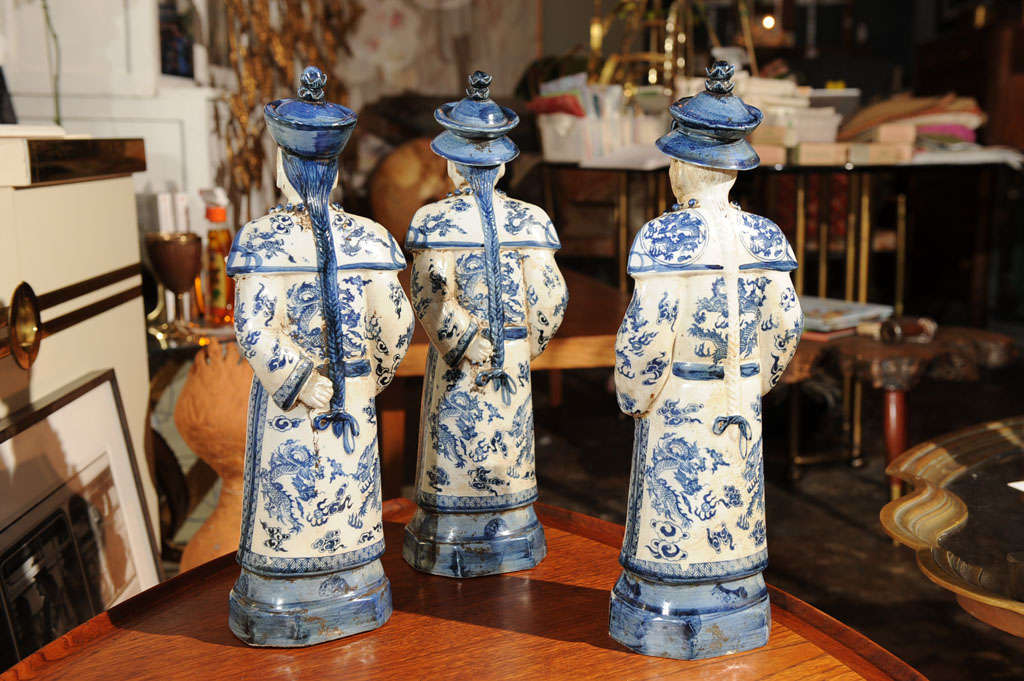 Set of Blue & White Chinese Figures 2