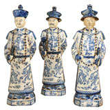 Set of Blue & White Chinese Figures