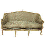 French Regence Carved and Painted Canape
