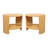Oval oak side tables