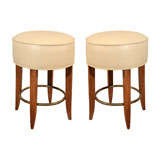 Pair of art deco stools in the manner of Porteneuve
