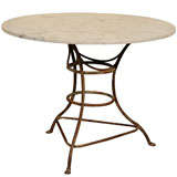 French Marble and Metal Garden Table