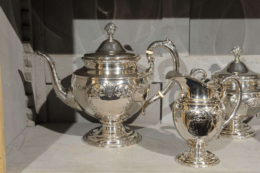 Mid-20th Century American Sterling Silver 'Old Master' Five Piece Tea And Coffee