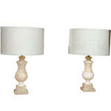 Pair of Neoclassical Style Alabaster Table Lamps