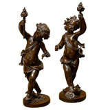 Pair Bronze Cherubs