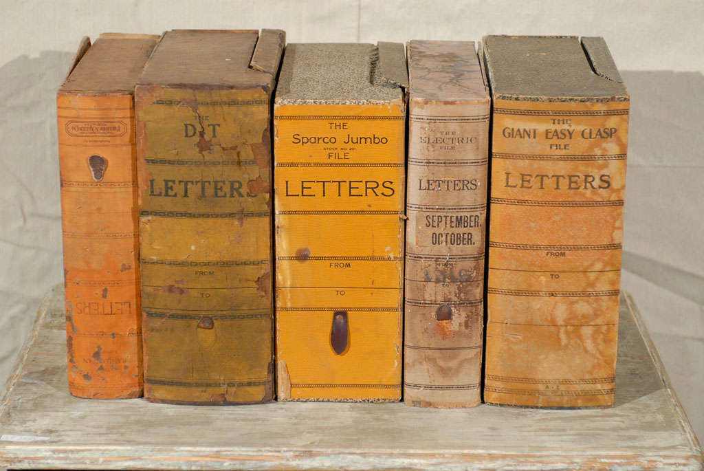 A Set of Five American Cardboard Letters / Documents Box Holders from the 20th Century.