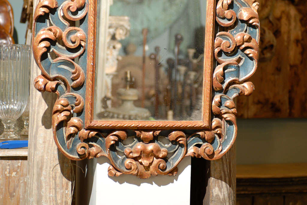 19th Century Italian Wooden Rococo Style Mirror In Good Condition In Atlanta, GA