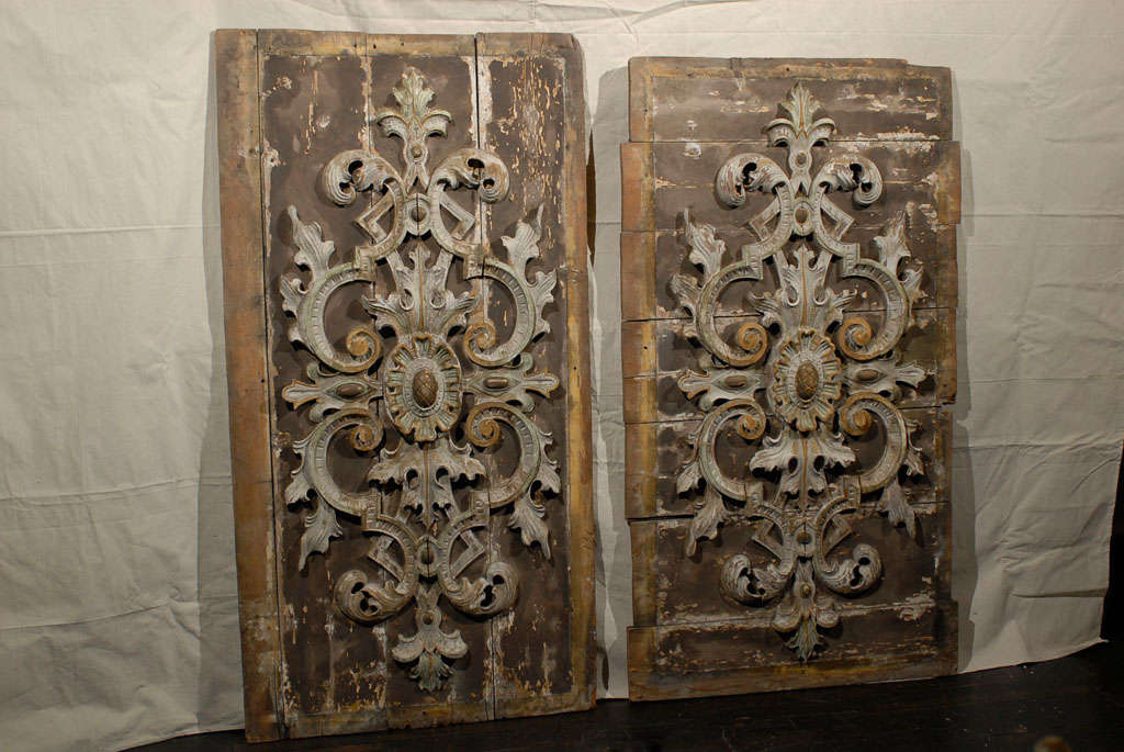 A  pair of Hand carved 18th century ceiling panels.
73