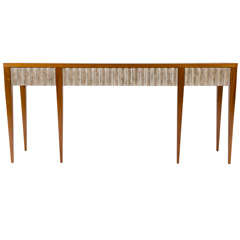 Silver Leaf Fluted Long Console by John Black for Baker