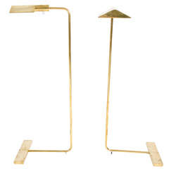 Pair of Polished Brass Reading Lamps by Cedric Hartman