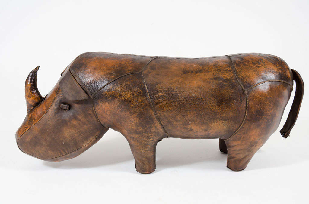 leather rhino ottoman