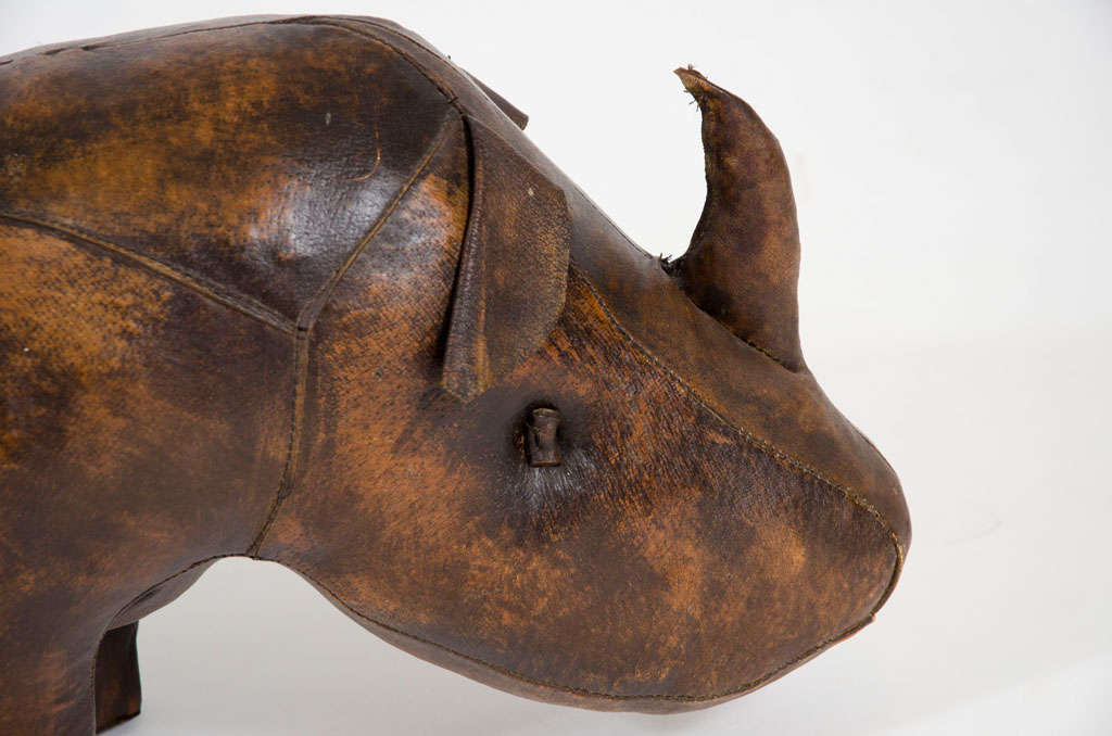 leather rhino stool