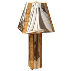 Mirror and cork lamp by Curtis Jere, c. 1970