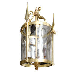 Exquisitely delicate looking French bronze hall lantern