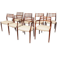 Set of Eight Moller Rosewood Dining Chairs