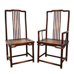 pair of Chinese high back chairs
