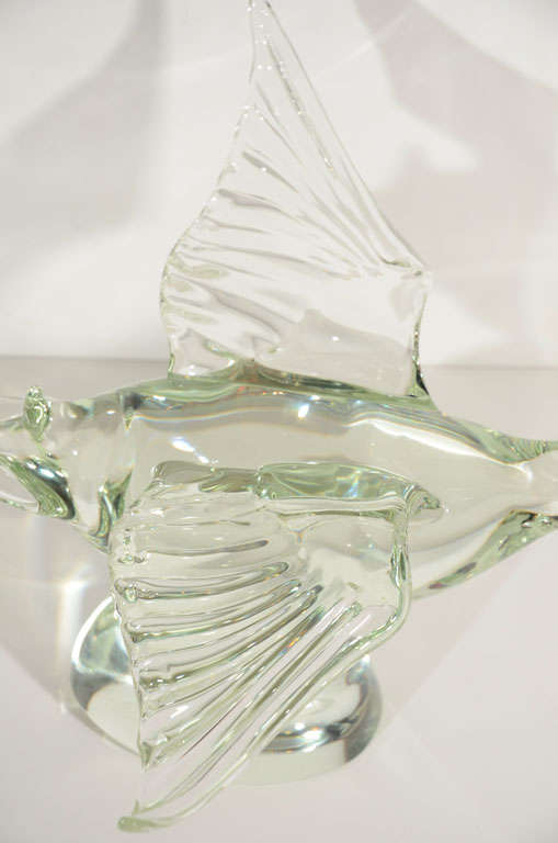 Stylized Murano Glass Waterbird Sculpture by Licio Zanetti In Excellent Condition In Fort Lauderdale, FL