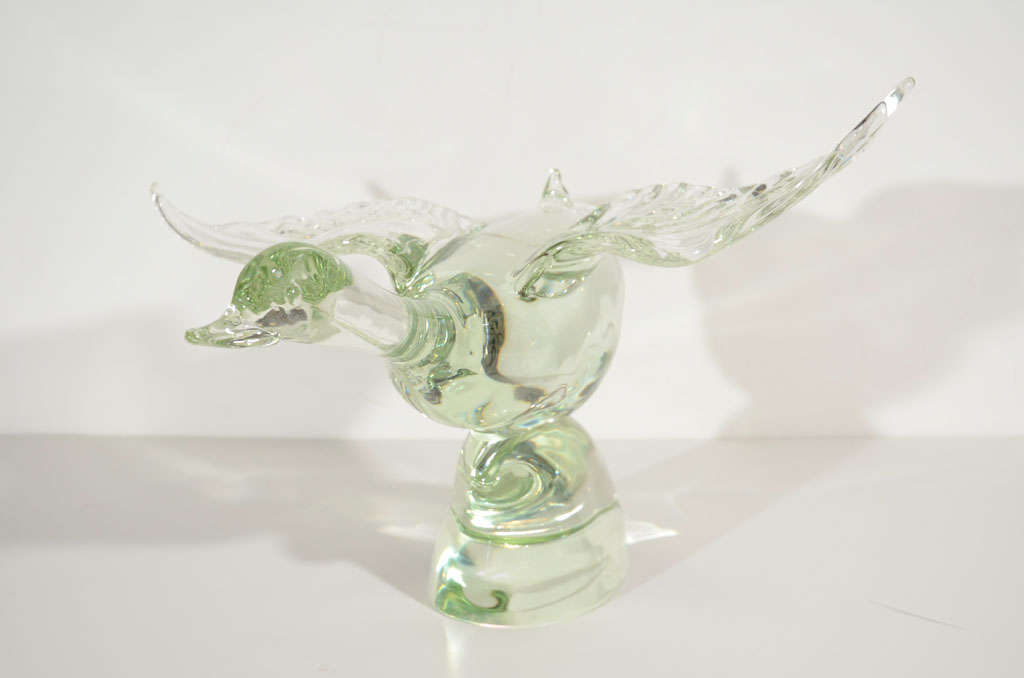 Stylized Murano Glass Waterbird Sculpture by Licio Zanetti 1