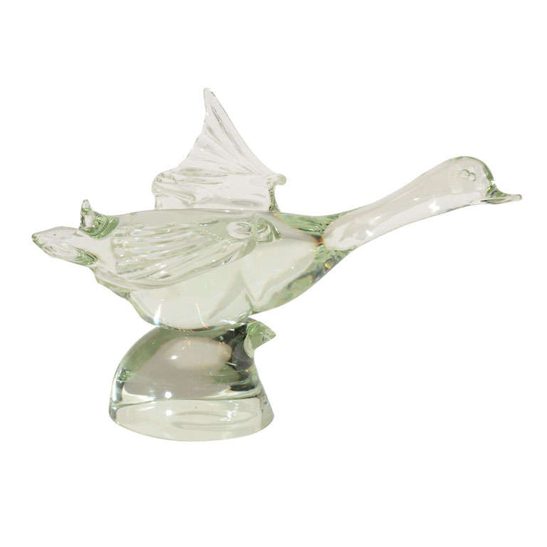 Stylized Murano Glass Waterbird Sculpture by Licio Zanetti