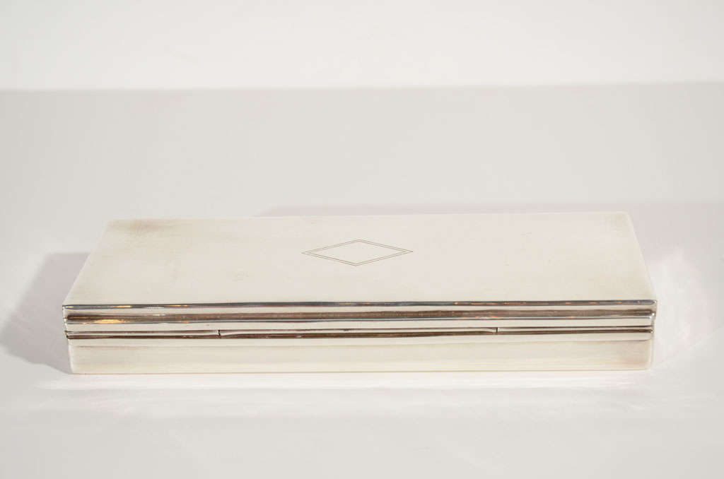 Vintage Ralph Lauren Silver Art Deco Box In Excellent Condition In Fort Lauderdale, FL