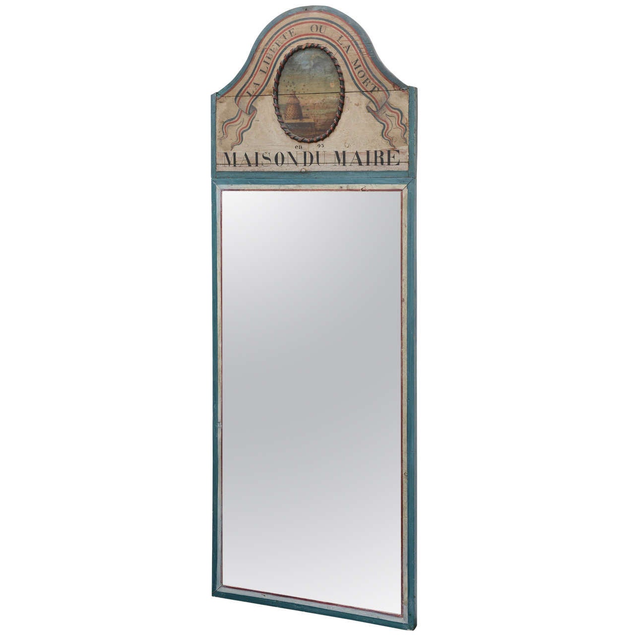 Trumeau Mirror with Hand-Painted Beehives
