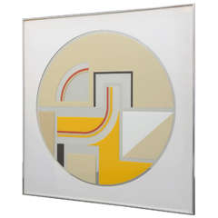 1970s Geometric Mirror Op Art, Labeled Greg Copeland