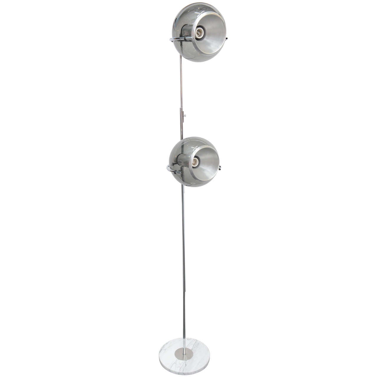 1960 Sphere Glass and Aluminium Floor Lamp