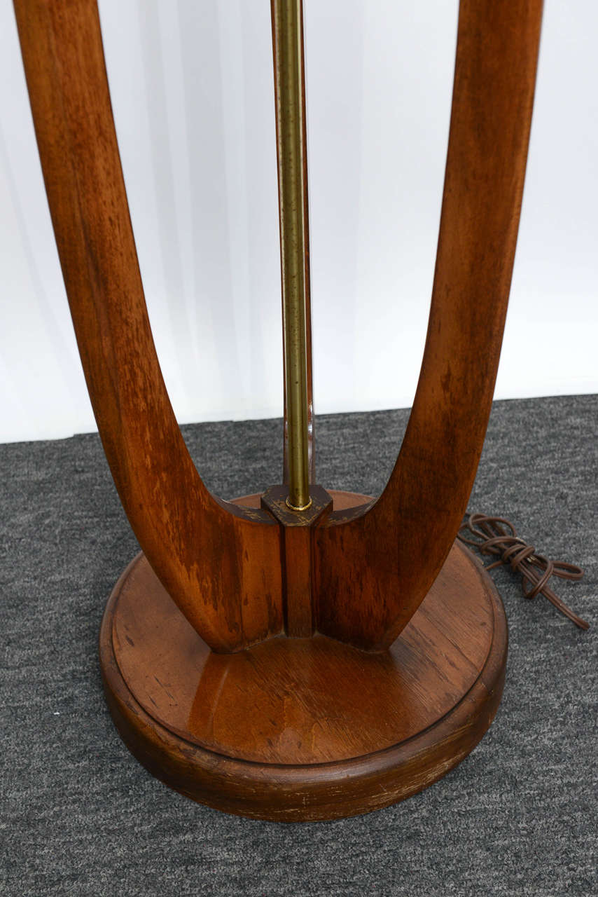 American Sculptural 1960s Walnut Floor Lamp