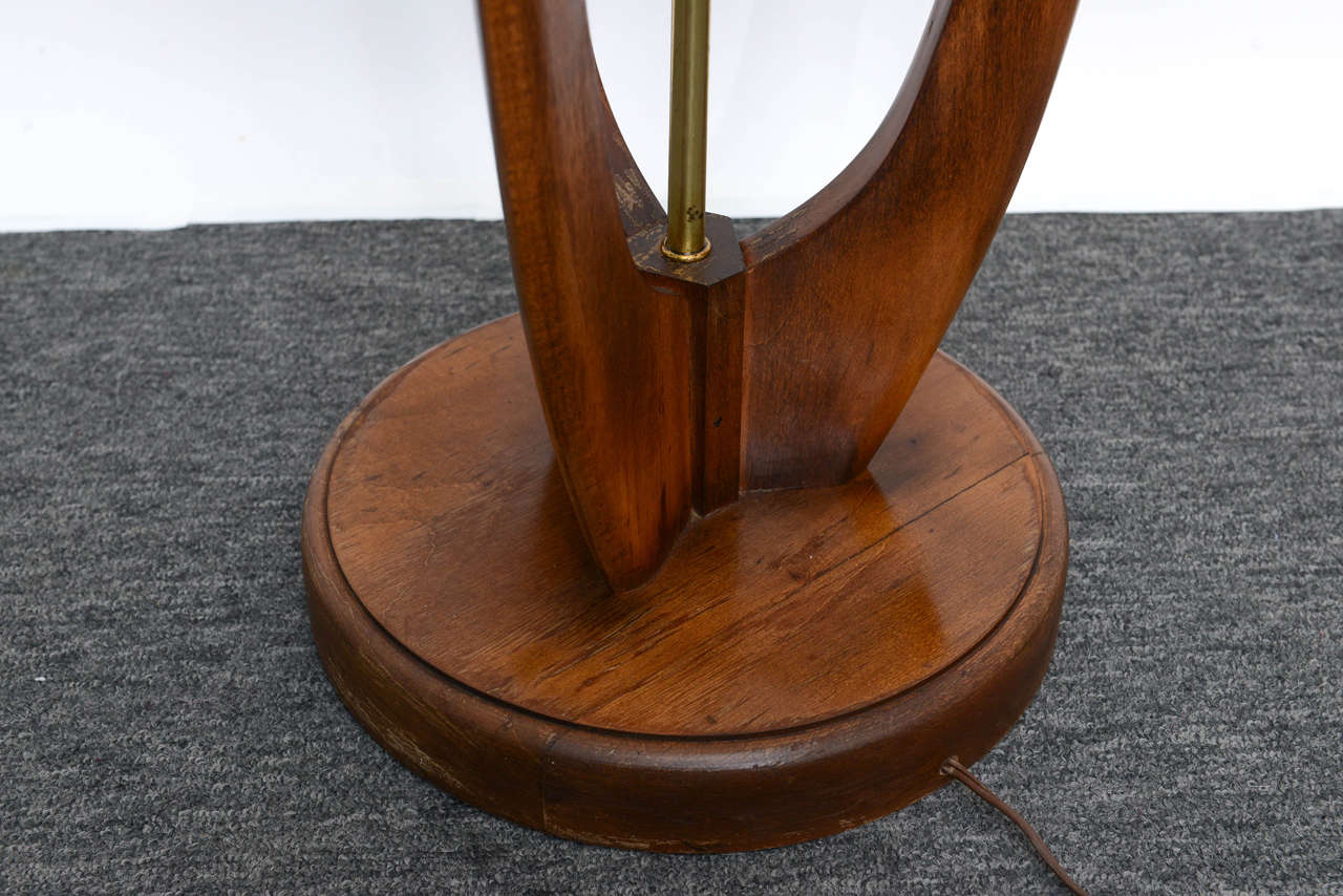 Sculptural 1960s Walnut Floor Lamp 1