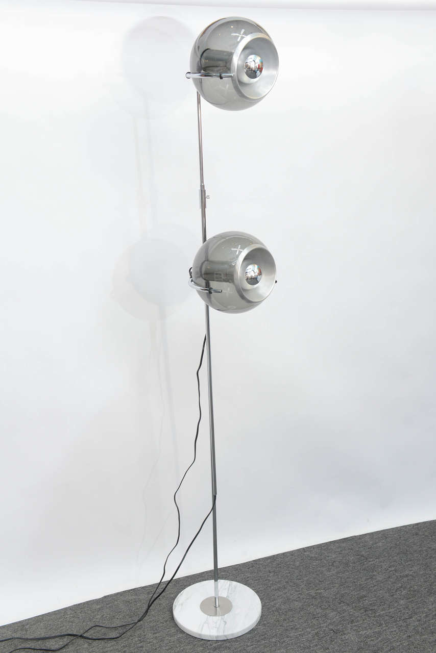 1960 Sphere Glass and Aluminium Floor Lamp at 1stdibs
