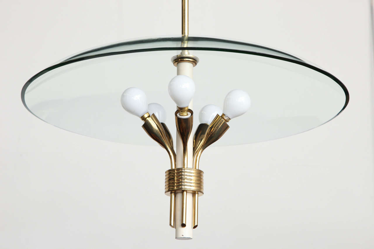 Italian Arredoluce Style Chandelier Made in Milan For Sale