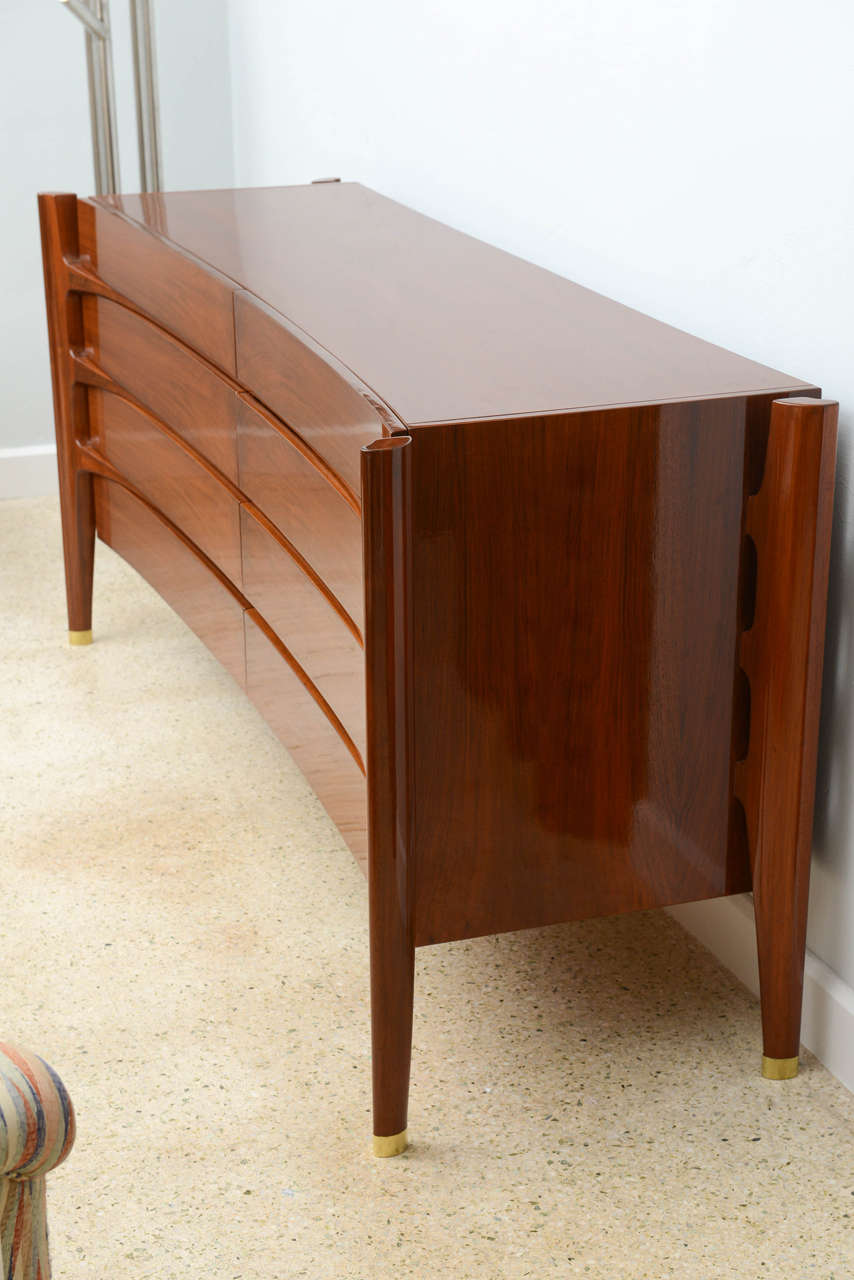 Mid-20th Century Swedish Modern Fruitwood Eight-Drawer Dresser or Sideboard by Edmond Spence