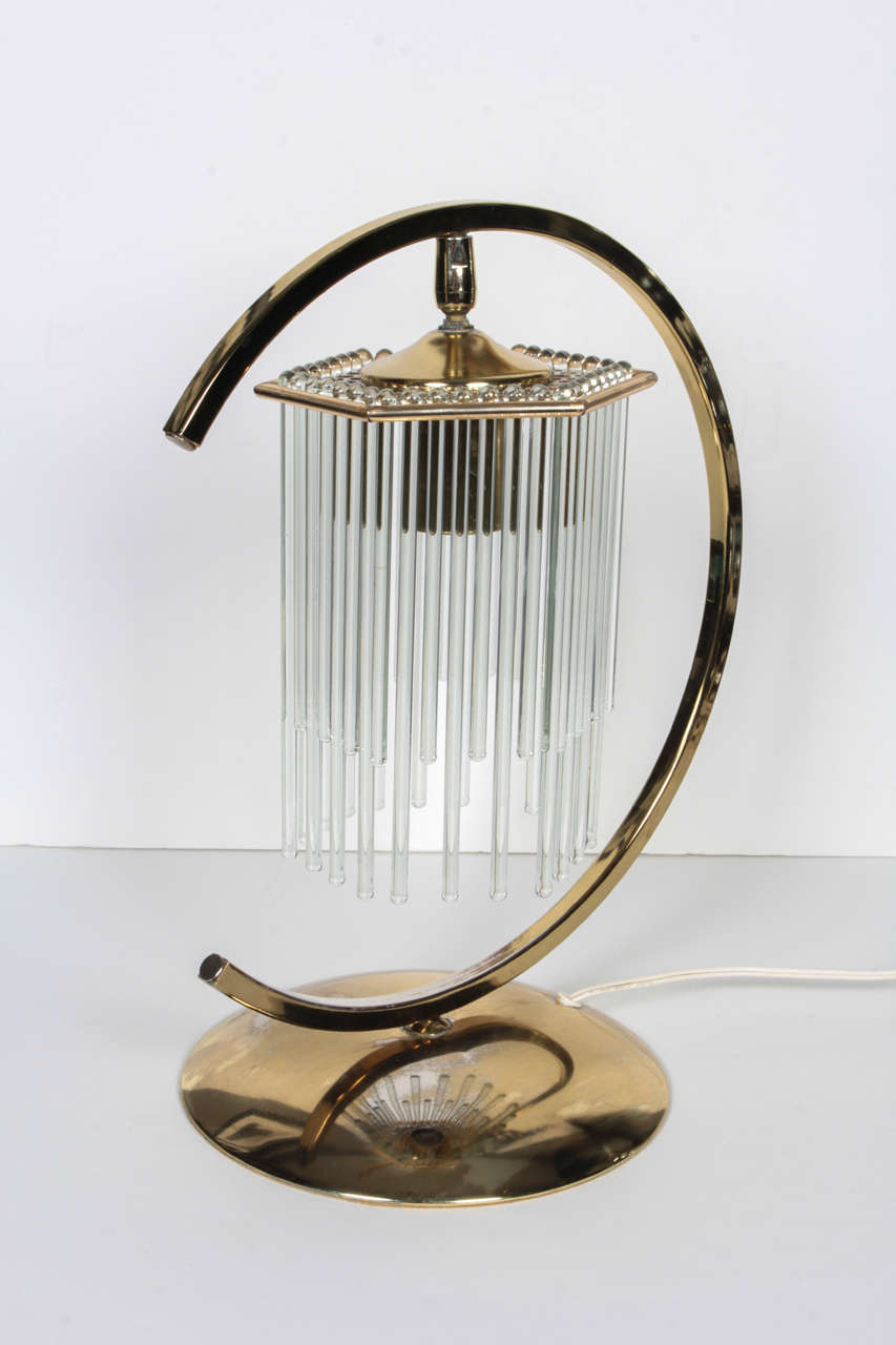 An unusual Sciolari table lamp with cascading glass discs.