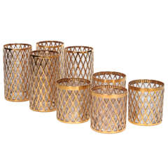 Wonderful Set of Eight Gold Plated Cocktail Glasses by Imperial Glass