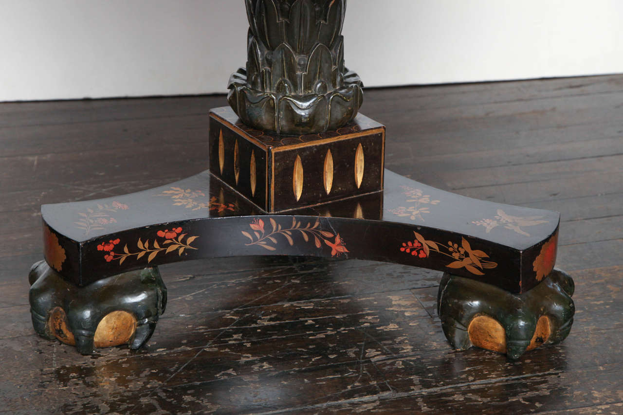 Lacquered 19th Century Chinese Lacquer Drum Table