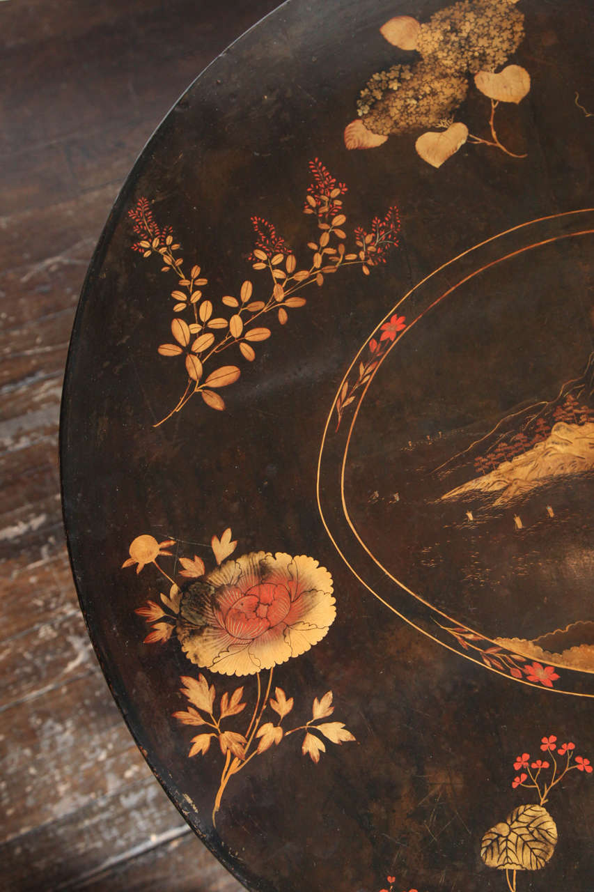 19th Century Chinese Lacquer Drum Table 5