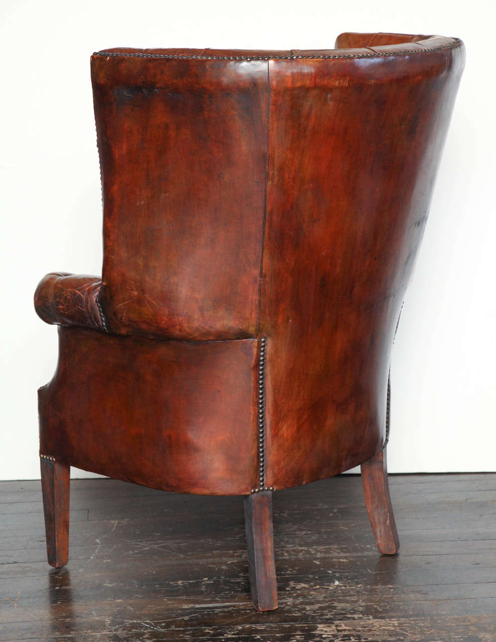 20th Century Georgian Style Leather Library Chair