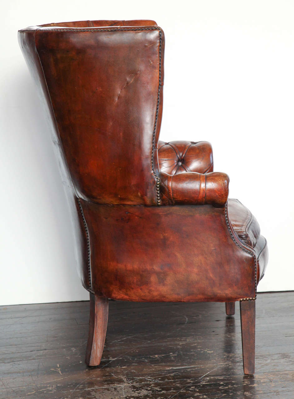 Georgian Style Leather Library Chair 2